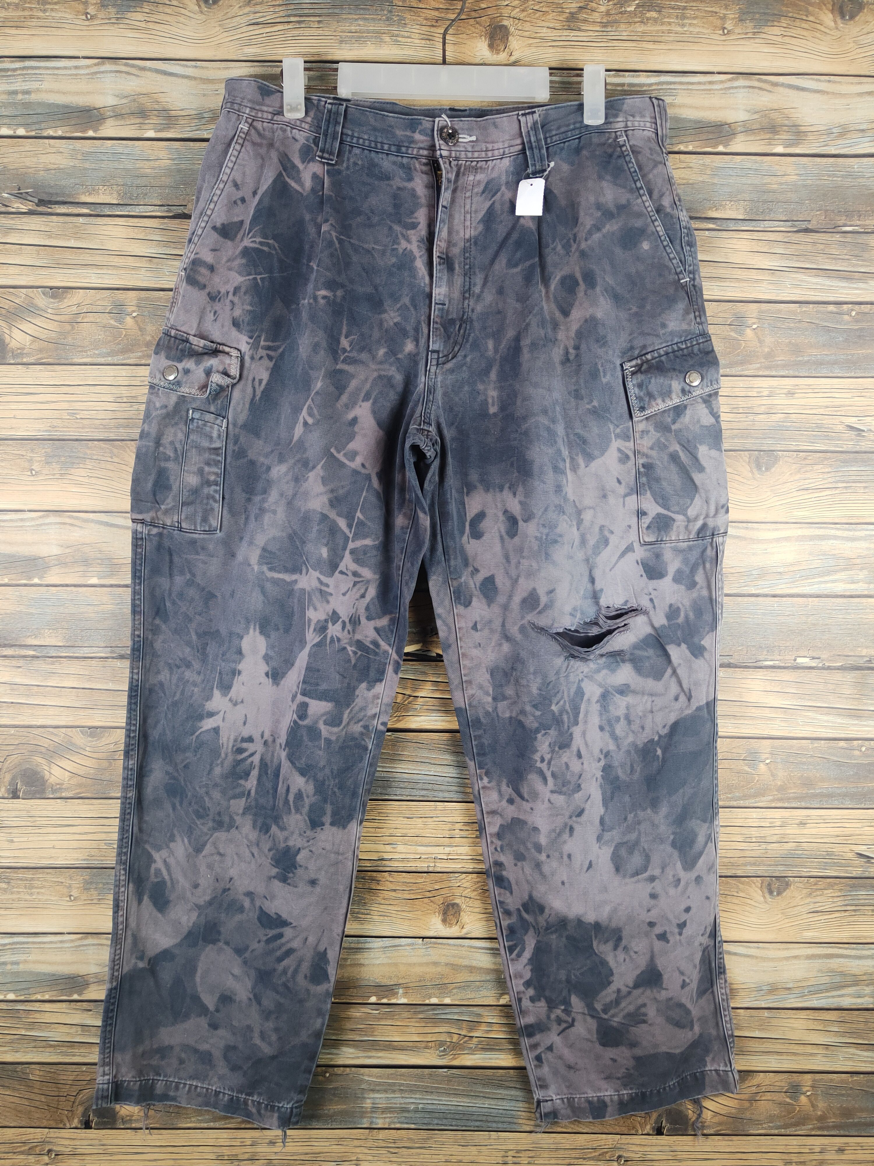 Japanese Brand DL Gin Washi acid wash Multipocket Cargo Pants #sp46-250T Size US 34 / EU 50 - 1 Thumbnail