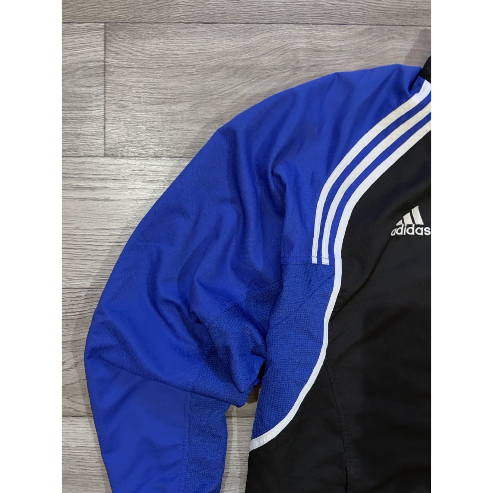 Adidas VINTAGE adidas Track Jacket Men's 46/48 Full Zip Black/Blue 2000s Training JC79 Size US S / EU 44-46 / 1 - 6 Thumbnail