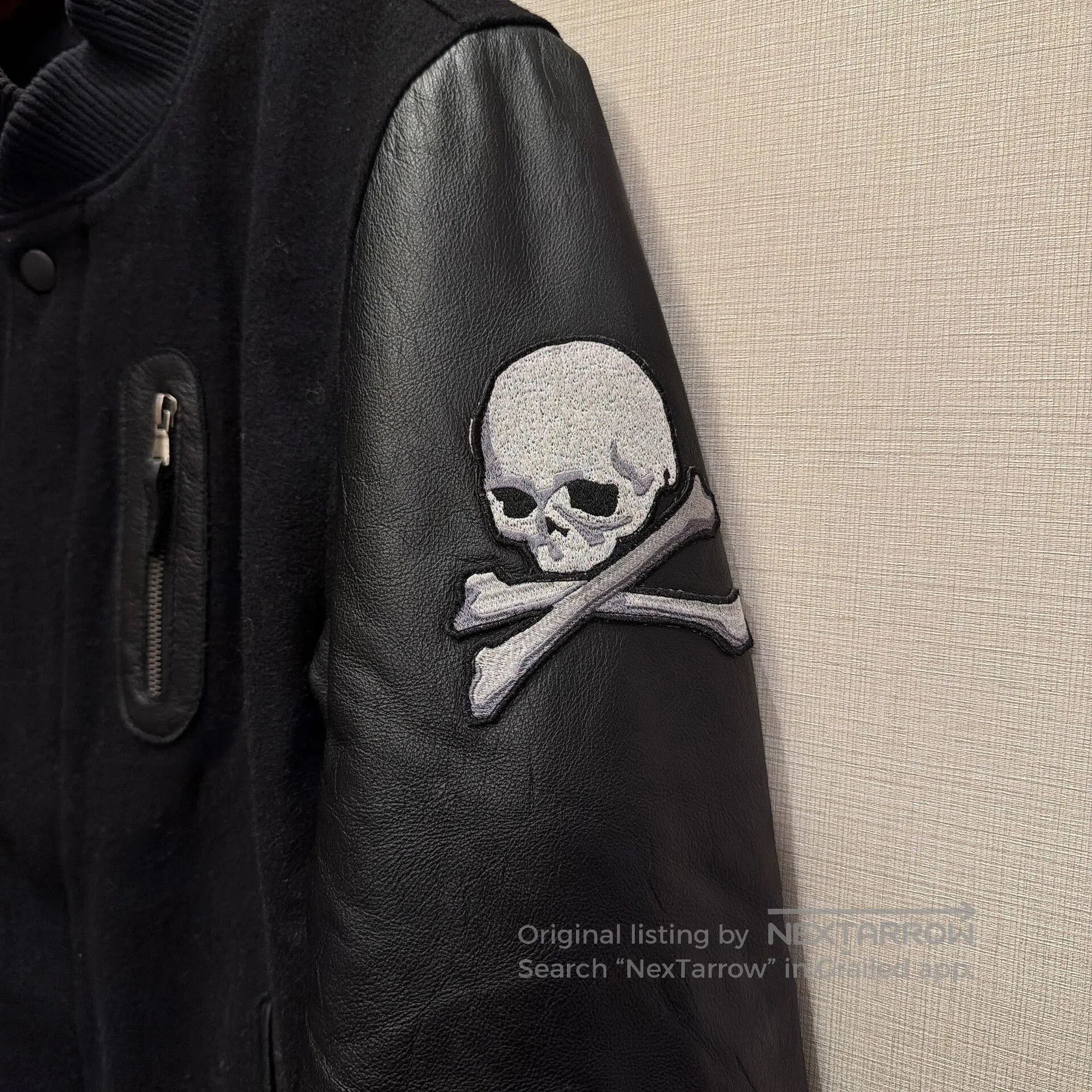 Mastermind Japan Mastermind Japan Leather Sleeve Baseball Jacket. Size US L / EU 52-54 / 3 - 3 Thumbnail