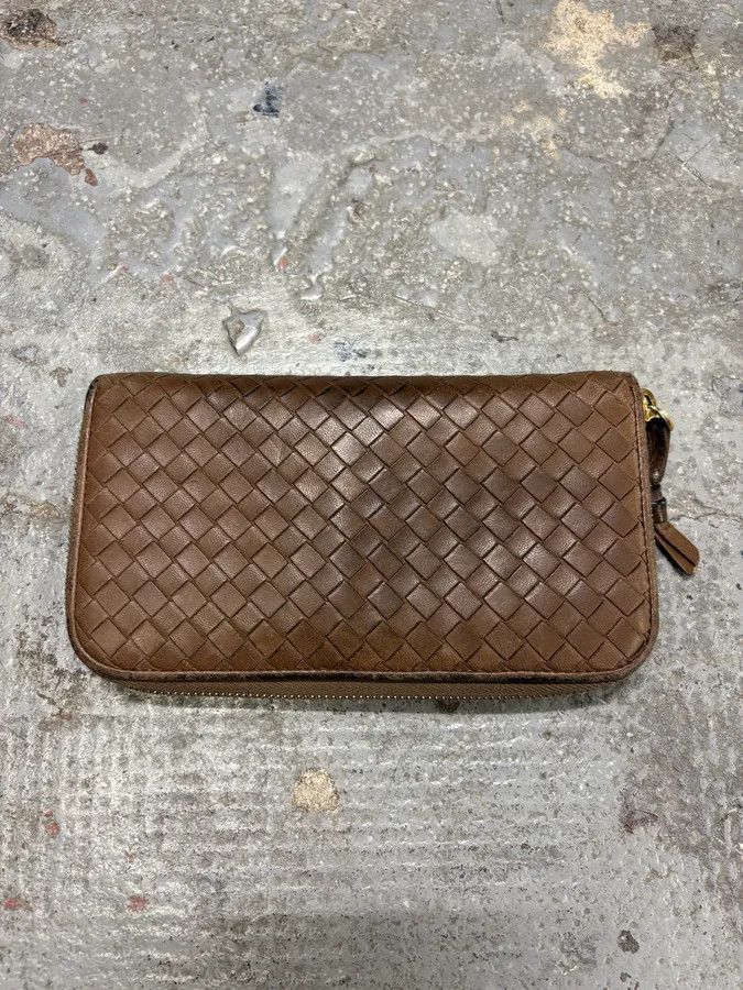 Bottega Veneta 1990s Bottega Veneta Intrecciato Brown Woven Leather Wallet Size ONE SIZE - 2 Thumbnail
