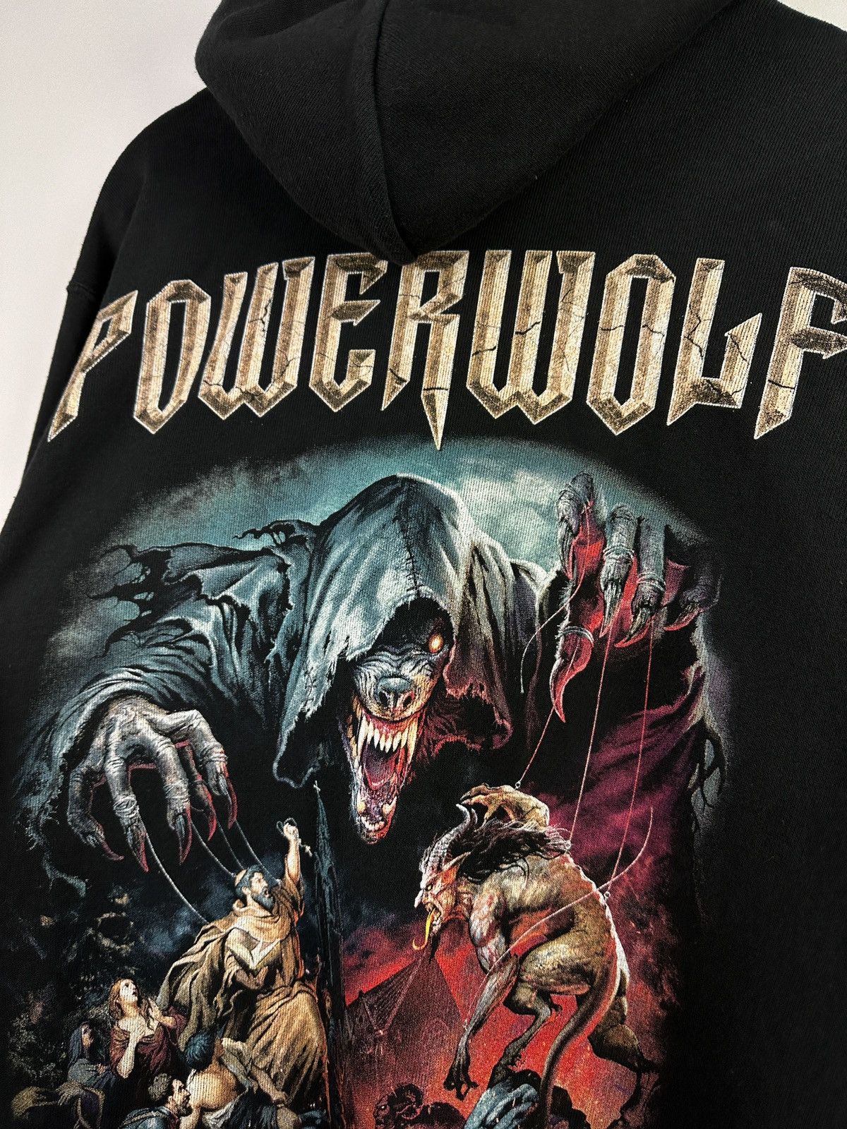 Band Tees × Vintage “THE SACRAMENT OF SIN” POWERWOLF Metal Band Zip Hoodie Y2K Size US M / EU 48-50 / 2 - 7 Thumbnail