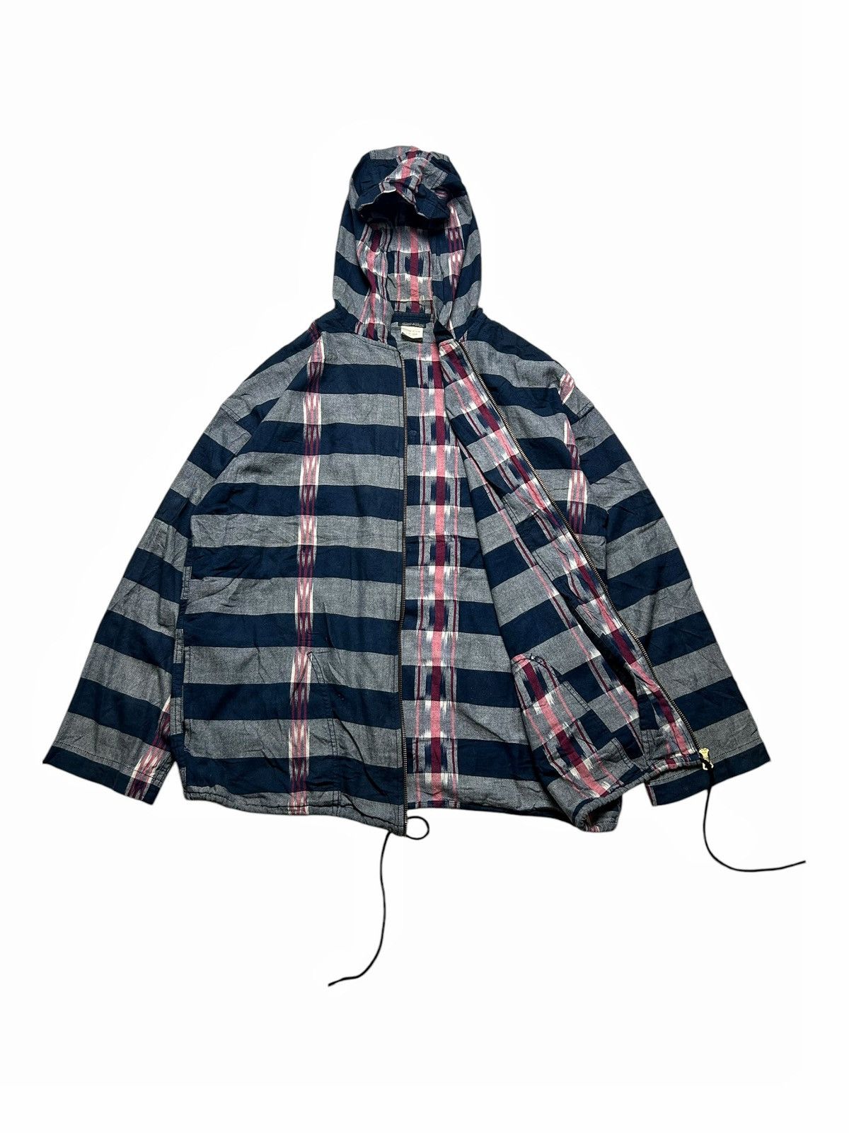 Japanese Brand × Sunny Sports Sunny sport Linen Hoodie indigo Jacket Navajo Ethnic Sunny Size US L / EU 52-54 / 3 - 3 Thumbnail