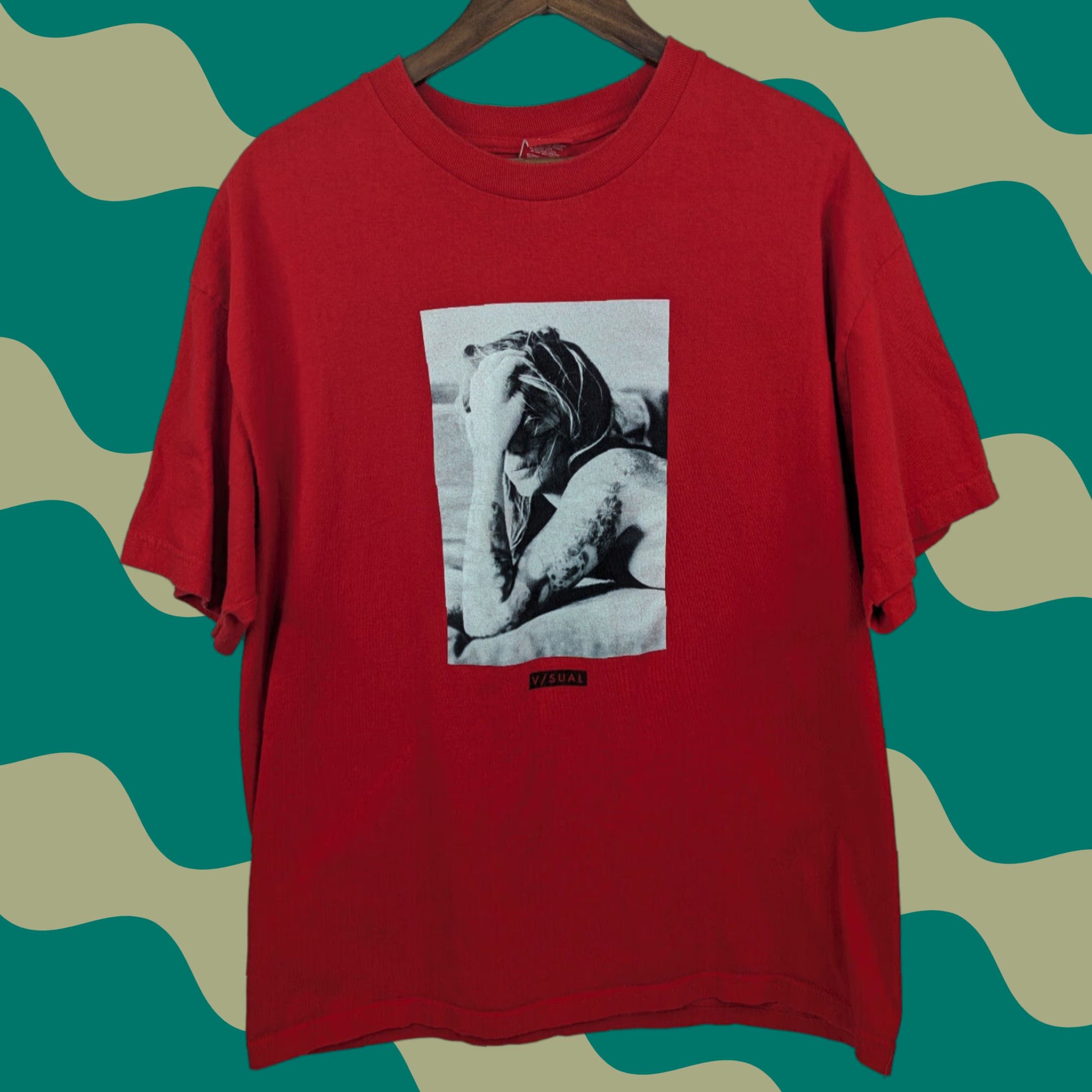 Vintage VISUAL Apparel T-Shirt Mens XL Red Cotton Logo Graphic Print Streetwear Sports Skate Urban Casual Short Sleeve Crew Neck 2020s Vintage No Size US XL / EU 56 / 4 - 1 Thumbnail