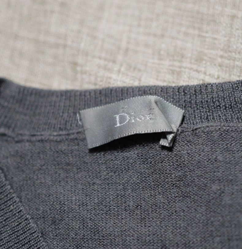 Dior Dior Classic grey V-neck wool sweater Size S / US 4 / IT 40 - 3 Thumbnail