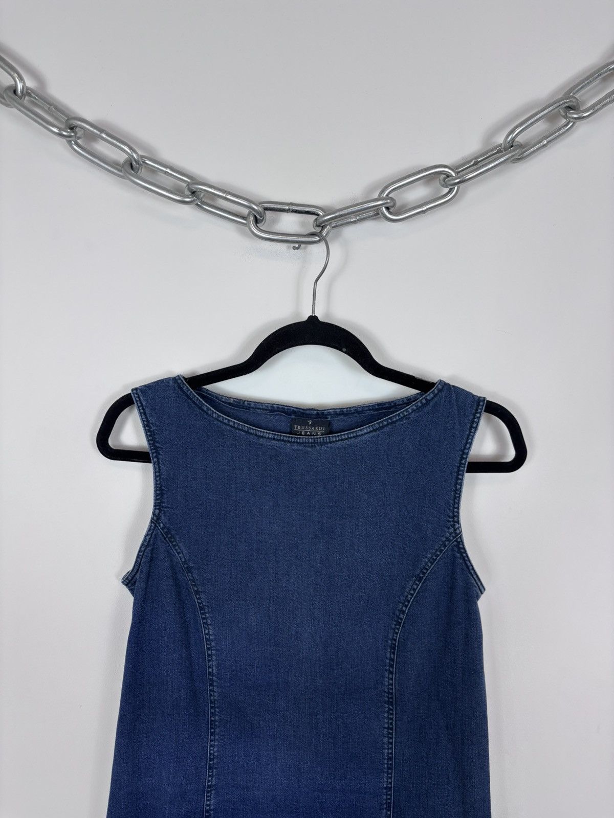 Trussardi Trussardi Jeans Women’s Italian Luxury Blue Denim Dress Size L / US 10 / IT 46 - 3 Thumbnail
