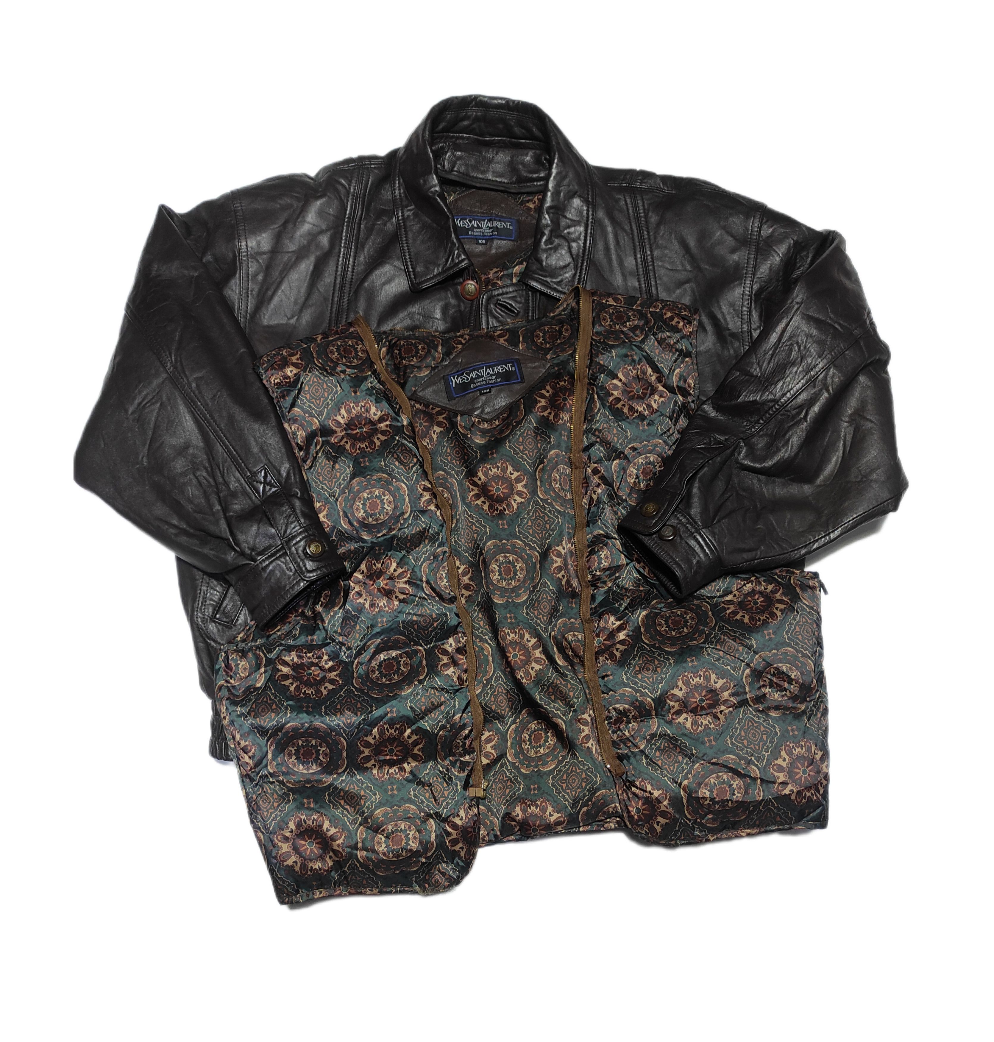 Yves Saint Laurent Beautiful Yves Saint Laurent Bomber jacket Genuine Leather Size US L / EU 52-54 / 3 - 3 Thumbnail