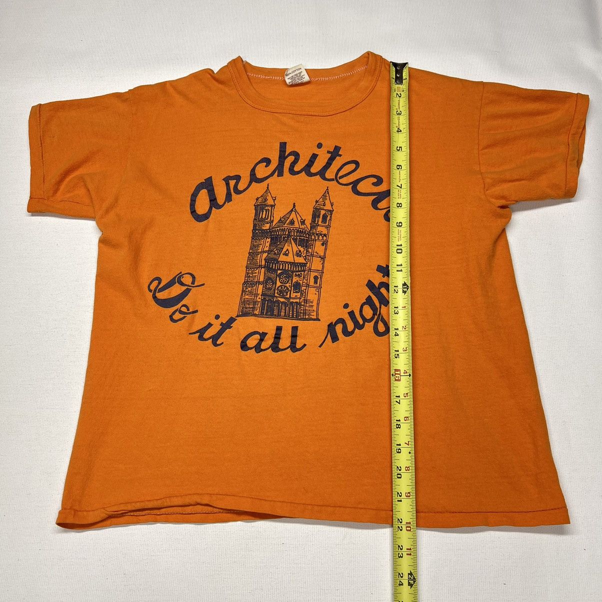 Russell Athletic × Vintage Russell Athletic Tee Shirt Orange Architect Single Stitch Size US M / EU 48-50 / 2 - 18 Thumbnail