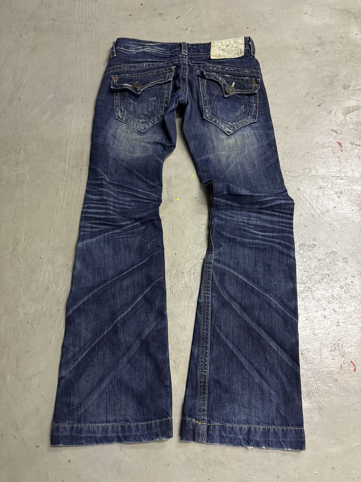 If Six Was Nine Japanese Brand Lolita Mud Wash Flare Heavy Distressed Jeans Size US 30 / EU 46 - 12 Thumbnail