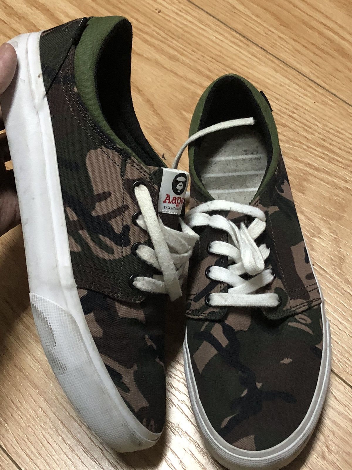 Aape × Designer × Vintage Very Rare Bape DC Skate Shoes camo van Size US 9 / EU 42 - 1 Thumbnail