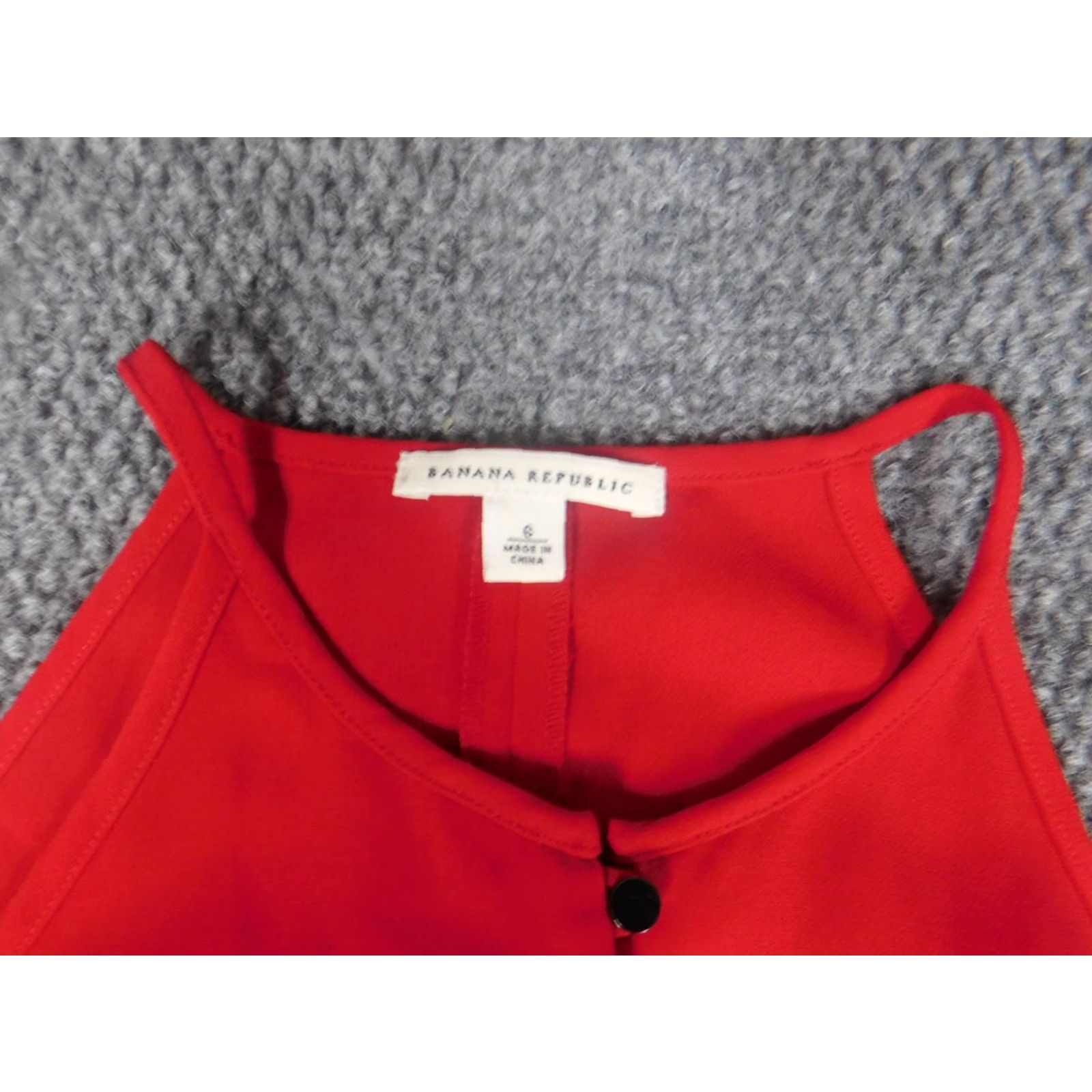 Banana Republic Banana Republic Blouse Womens Cap Sleeve Red 6 Pullover Collared Polyester Woven Ruffle Casual Classic Size M / US 6-8 / IT 42-44 - 6 Thumbnail