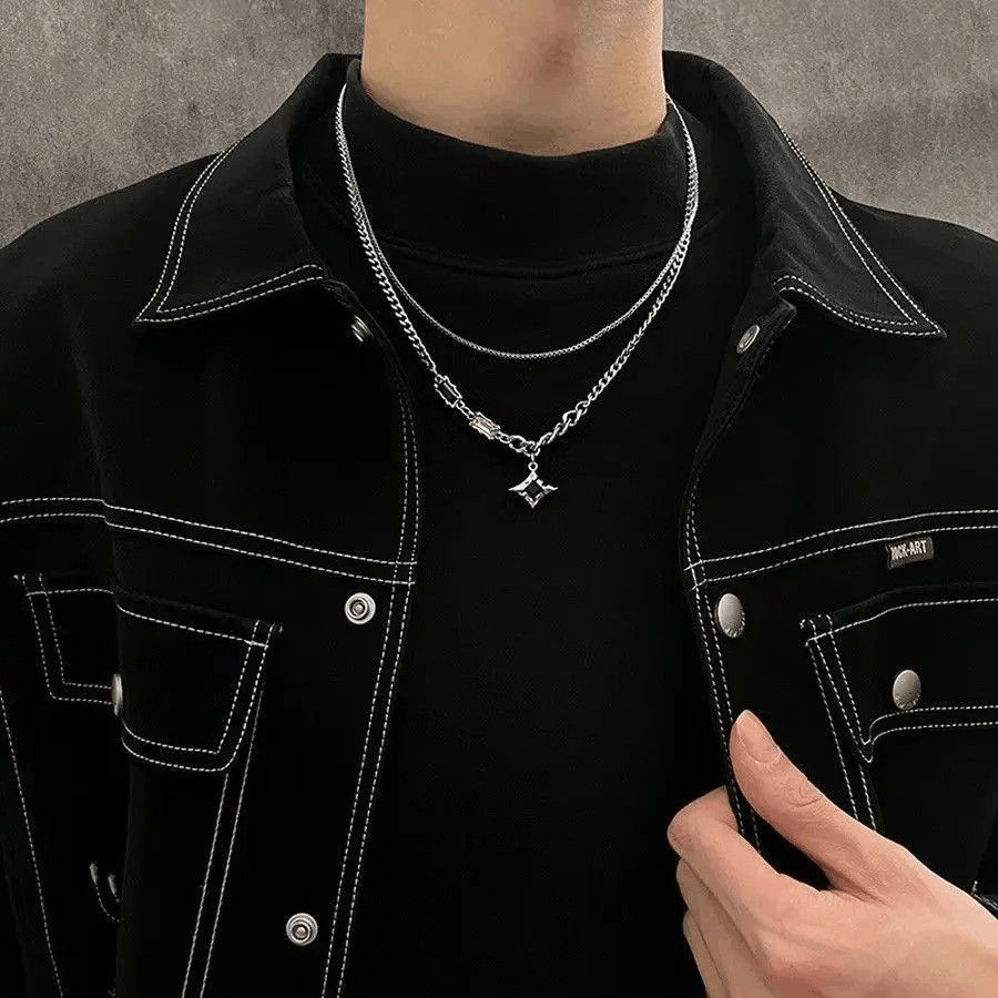 Other Retro punk necklace star chain rock gothic style Size ONE SIZE - 1 Thumbnail