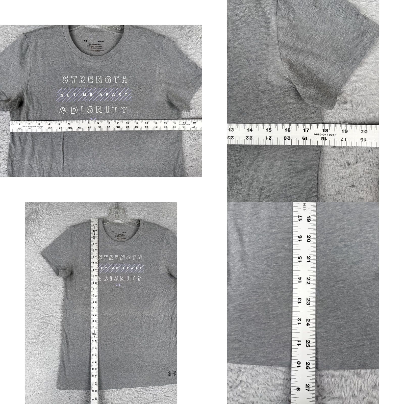 Under Armour Under Armour Shirt Womens Small Gray Strength Dignity Graphic Tee Athletic Size S / US 4 / IT 40 - 8 Thumbnail