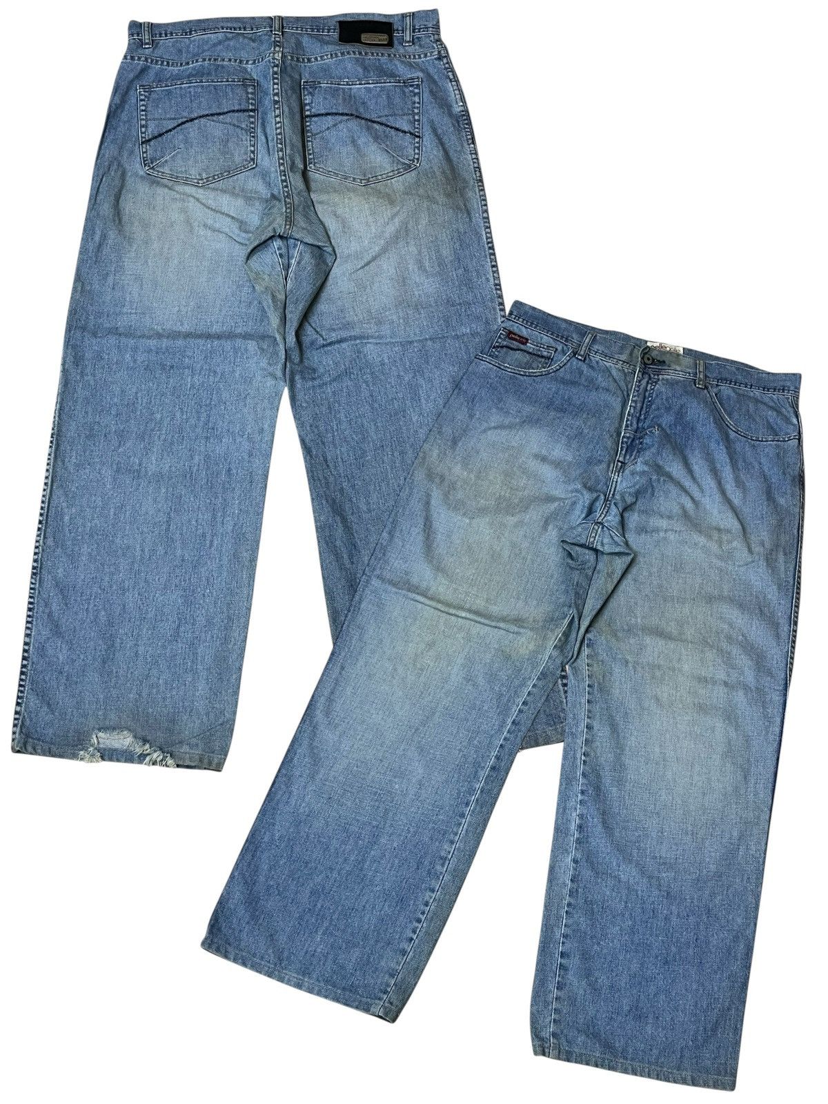 Marc Buchanan BAGGY🔥PELLE PELLE MARC BUCHANAN lot 0002 dirty baggy jeans Size US 37 - 1 Thumbnail