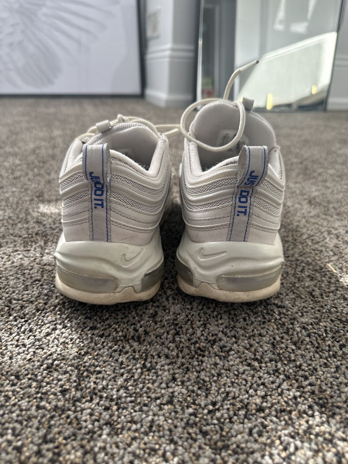Nike Off white and blue Nike air max 97s Size US 10.5 / EU 43-44 - 4 Thumbnail