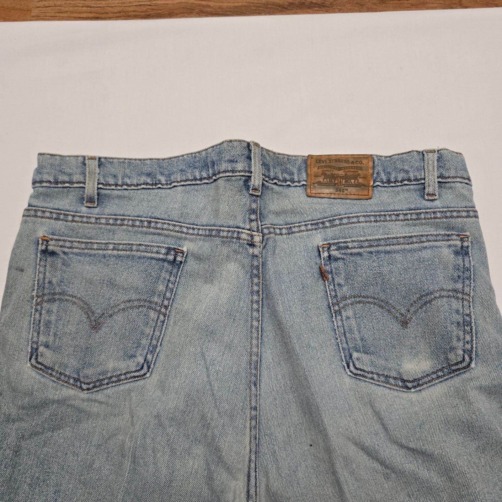 Levi's Levis 540 Flex Denim Jeans Mens 42x30 Light Wash Relaxed Fit Size US 42 / EU 58 - 6 Thumbnail