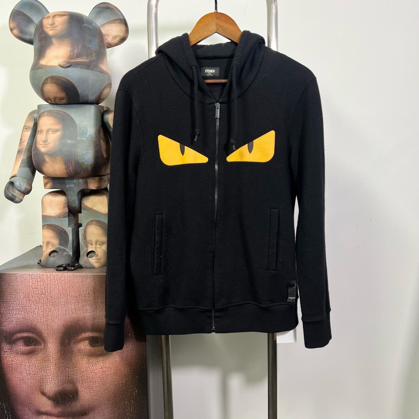 FENDI フェンディ Bag Bugs Eye Monster Sweatshirt バグズアイ モンスター クルーネックスウェットトレーナー ブラック レディース Fendi Fendi Black Hoodie with Monster Eyes | Grailed