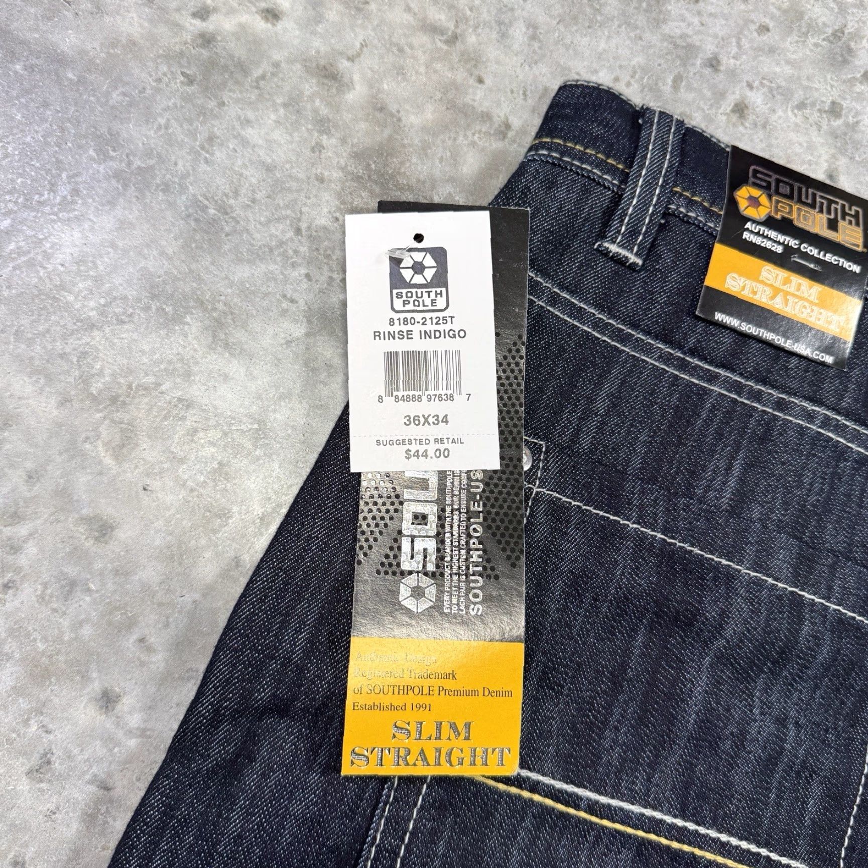 Southpole Southpole Jeans Mens 36x34 Indigo Baggy Hip Hop Y2K 90s Vintage NWT Denim Straight 5-Pocket Mid Rise Bluesock 34in Inseam Mens Size US 36 / EU 52 - 3 Thumbnail