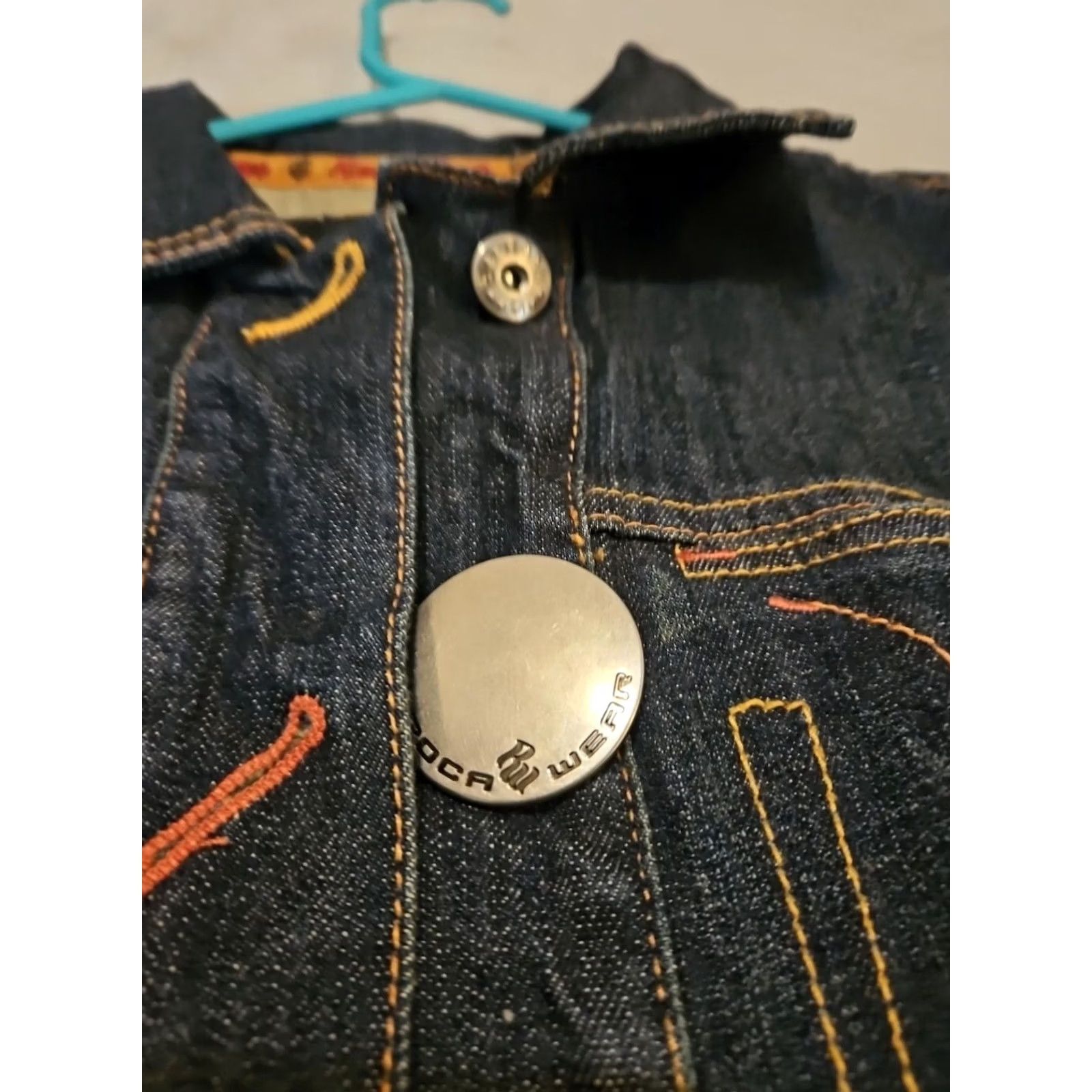 Rocawear VINTAGE Rocawear Jacket Women Medium Denim Button Embroidered Cuff 90s Hip Hop City Top Size M / US 6-8 / IT 42-44 - 6 Thumbnail