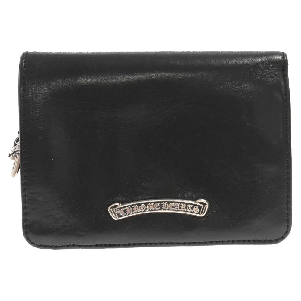Chrome Hearts Joey Scroll Logo Leather Wallet in Black main image 0