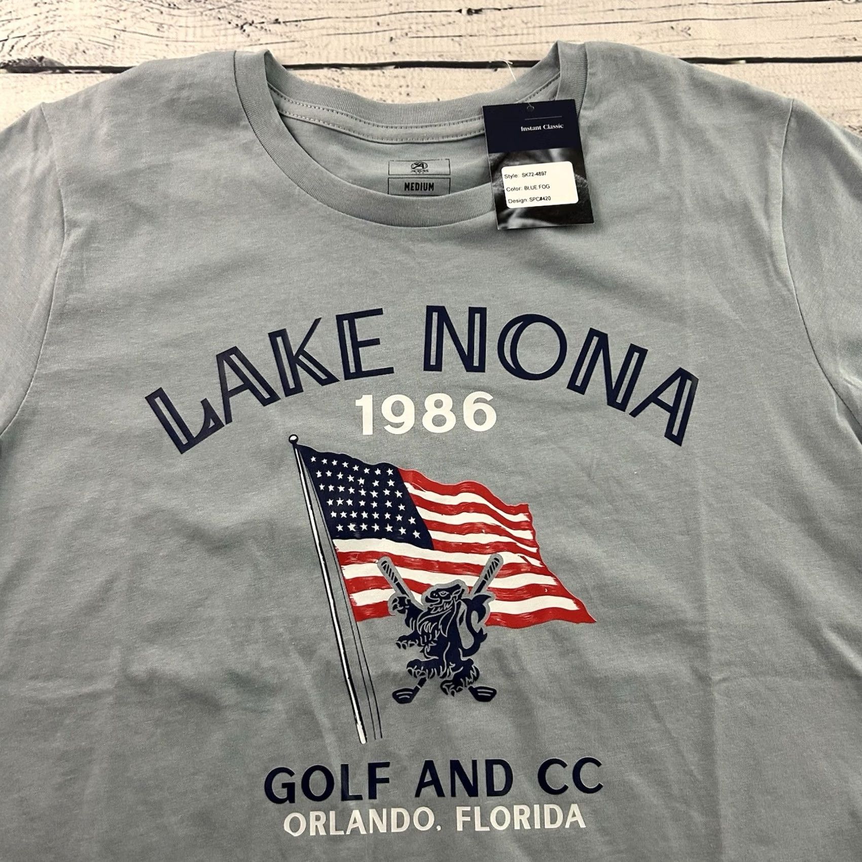 Vintage Ahead Lake Nona Golf GC 100% Cotton Short Sleeve T Shirt Men's M Blue Fog Shirt Men XS? Size US M / EU 48-50 / 2 - 4 Thumbnail