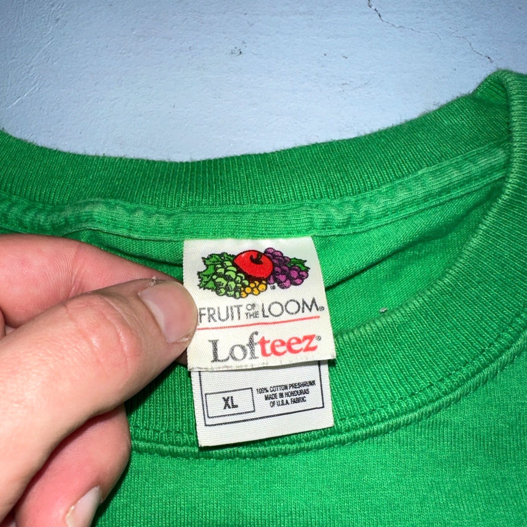Fruit Of The Loom VINTAGE Fruit of the Loom T-Shirt Men XL Green Crew Neck Short Sleeve VTG 70s 80s 90s Graphic Print Size US XL / EU 56 / 4 - 2 Thumbnail
