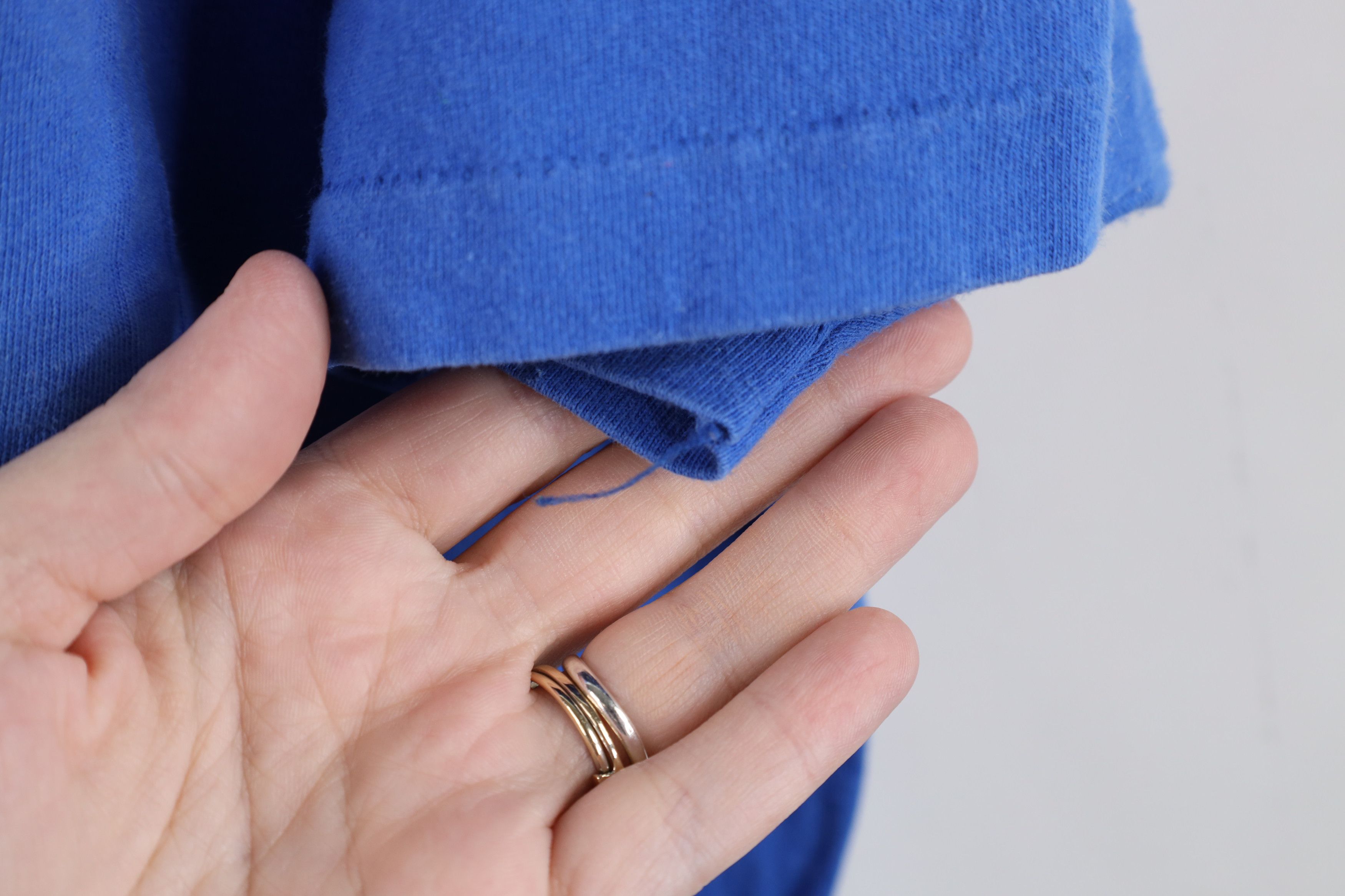 Hanes × Vintage Vintage 90s Hanes Blank Heavy Cotton Pocket T-Shirt Blue USA Size US XL / EU 56 / 4 - 4 Thumbnail