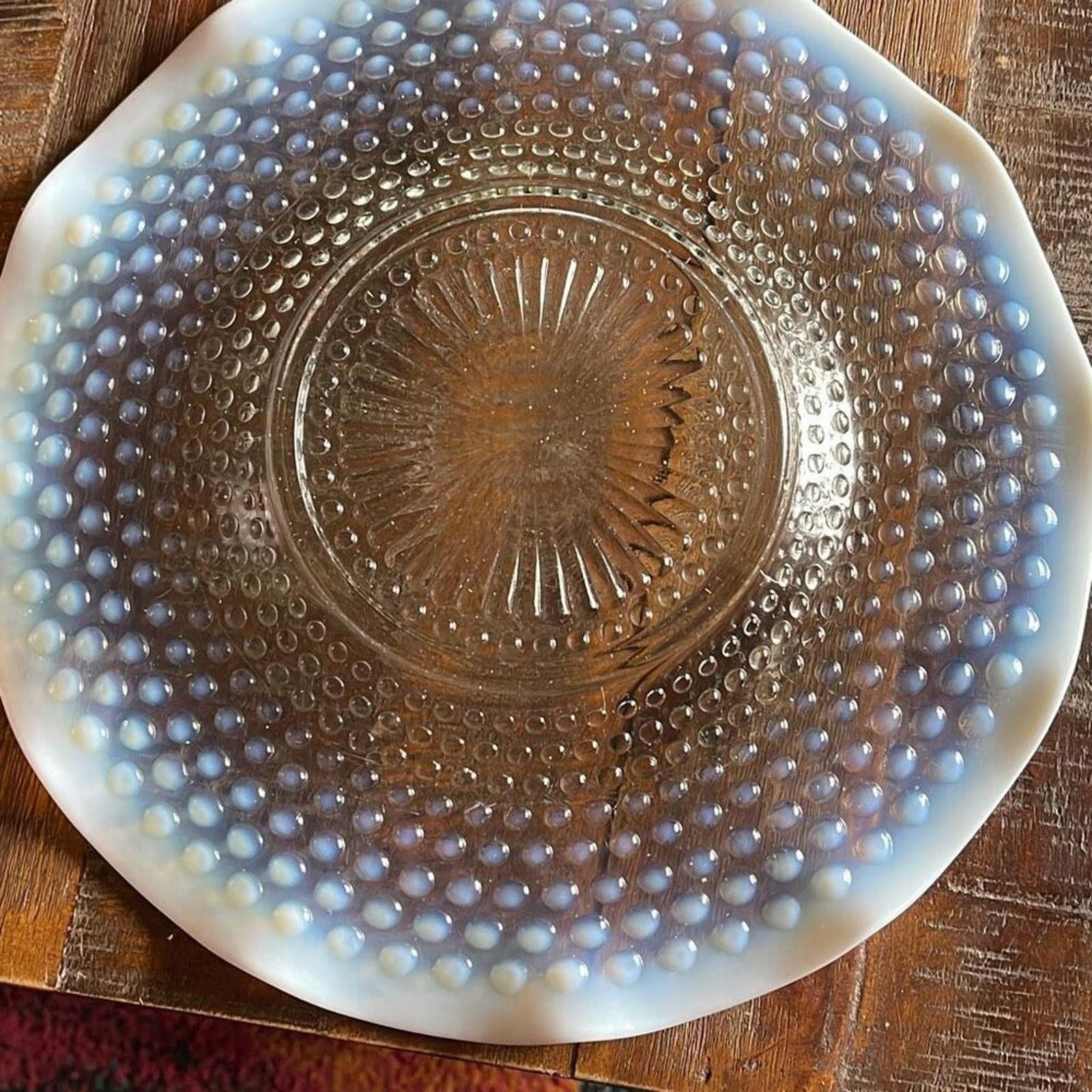 Fenton Vintage Fenton moonstone hobnail plate 10.75 inches Size ONE SIZE - 4 Thumbnail