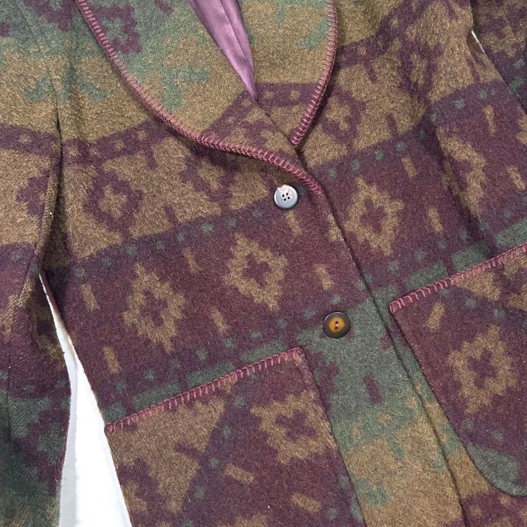 American Eagle Outfitters VINTAGE American Eagle Outfitters For Her Wool Coat Jacket Womens M Brown Southwestern Aztec Pattern Pea Coat Shawl Collar 70s 80s Womens Medium Mens? Size M / US 6-8 / IT 42-44 - 5 Thumbnail