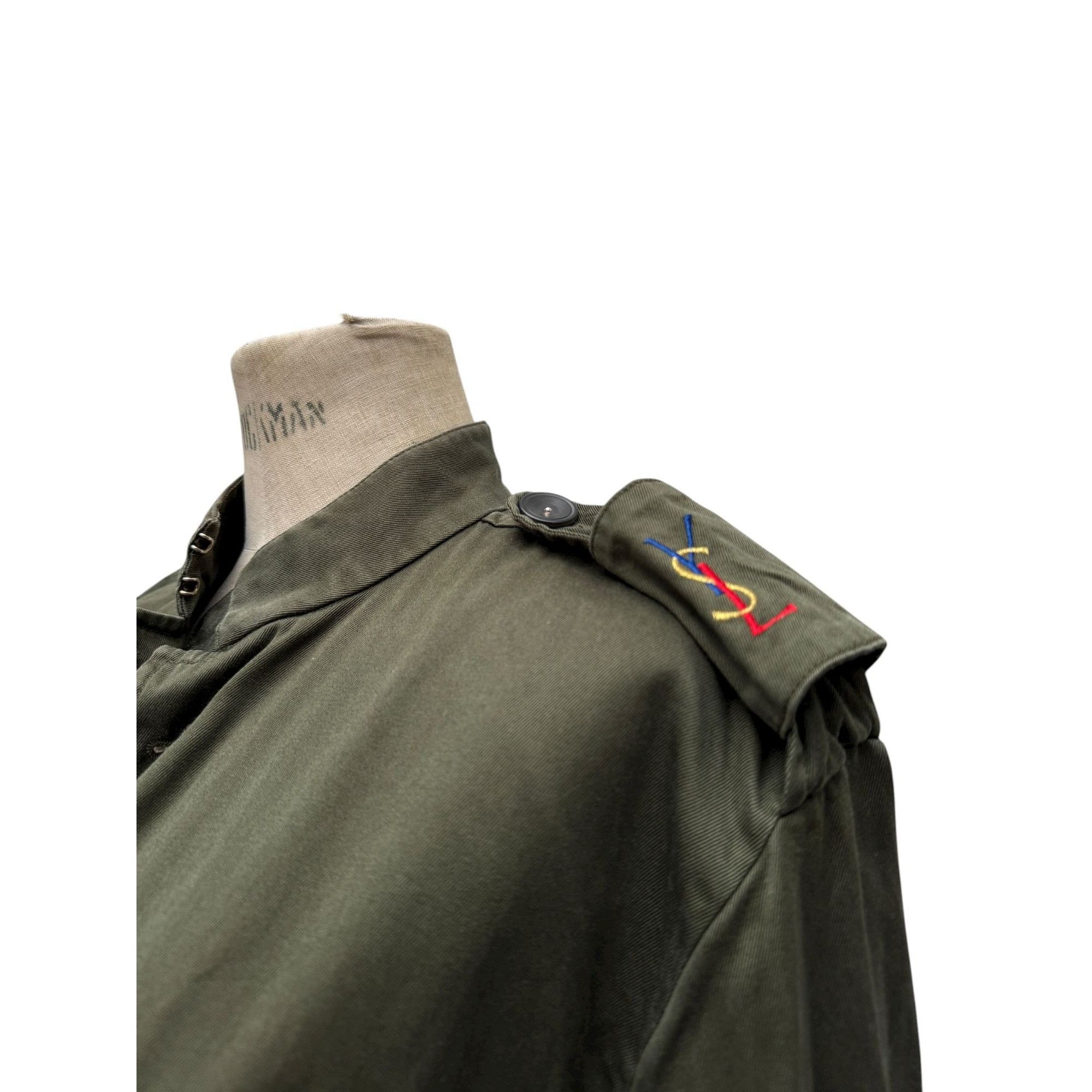 Yves Saint Laurent 2005 Khaki Military Shirt Size M / US 6-8 / IT 42-44 - 2 Thumbnail