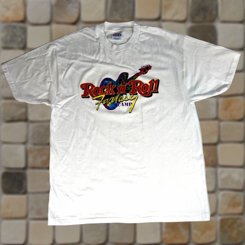 Hanes VINTAGE Hanes T-Shirt XL White Rock 90s Fantasy Camp Mens Womens Unisex Adults 90s Rock Vintage shirt graphic print Crew Neck Short Sleeve Cotton Size US XL / EU 56 / 4 - 1 Thumbnail