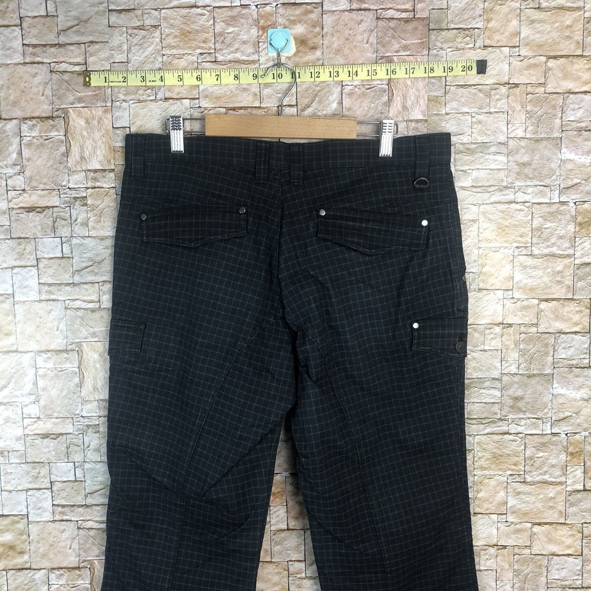 Japanese Brand Ignio Black Checkred Cargo Multipocket Pants #A113 Size US 34 / EU 50 - 13 Thumbnail