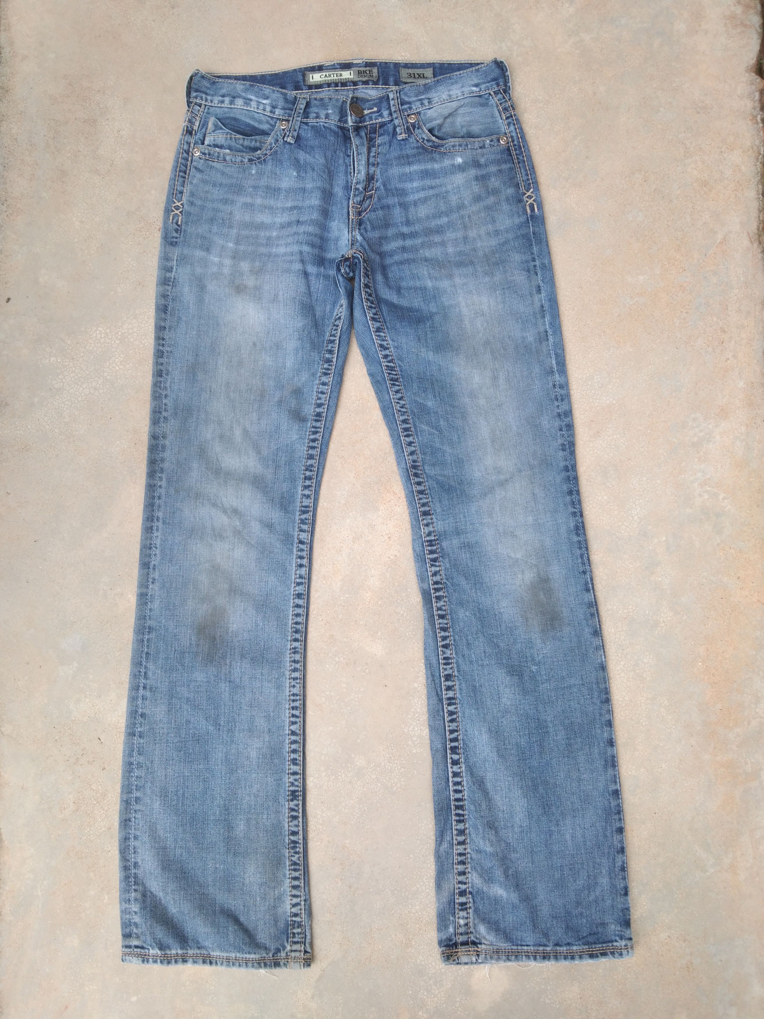 Jean Vintage BKE Denim Carter Boot Cut Distressed Jeans 31x35 Size US 31 - 1 Thumbnail