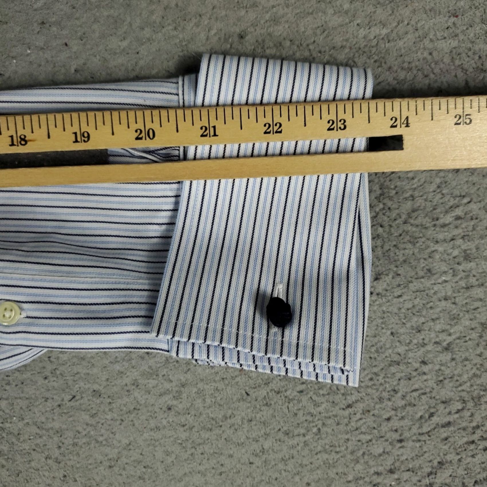 Brooks Brothers Brooks Brothers Shirt Mens 16 Blue Striped French Cuff Dress Button Up Size 42R - 6 Thumbnail