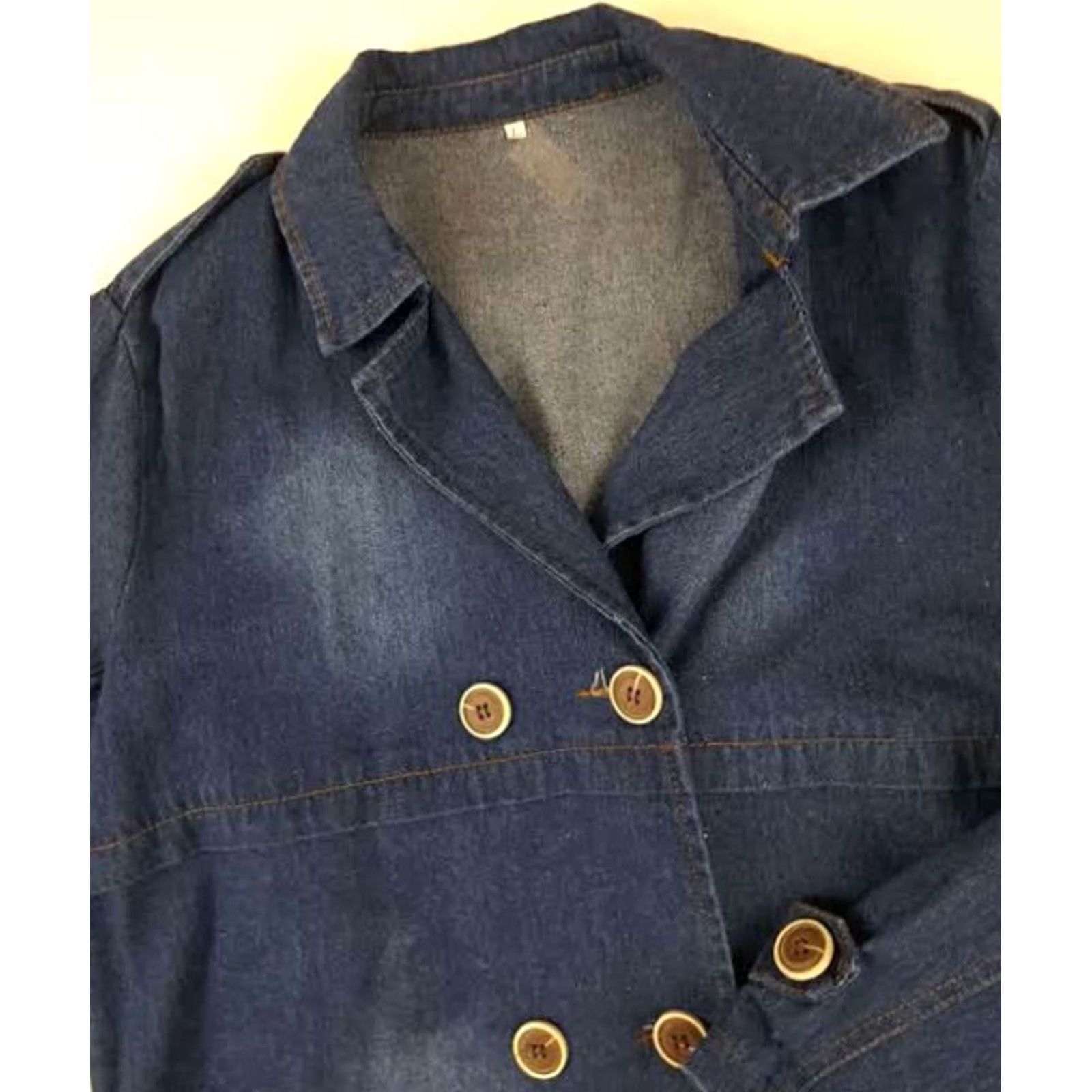 Doublet Vintage Denim Double Breasted Jacket Large Size Blue 90s Women Light Size 36" / US 14 / IT 50 - 3 Thumbnail