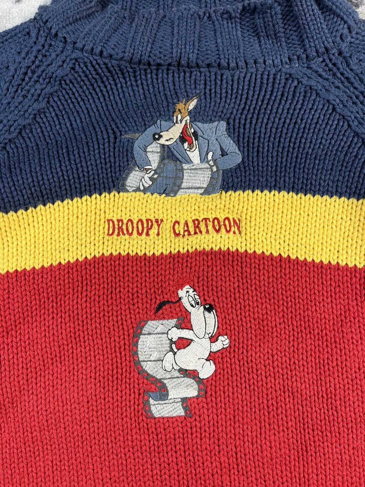 Vintage Droopy Cartoon Knit Sweater Vintage 90s Stripe Size US M / EU 48-50 / 2 - 5 Thumbnail
