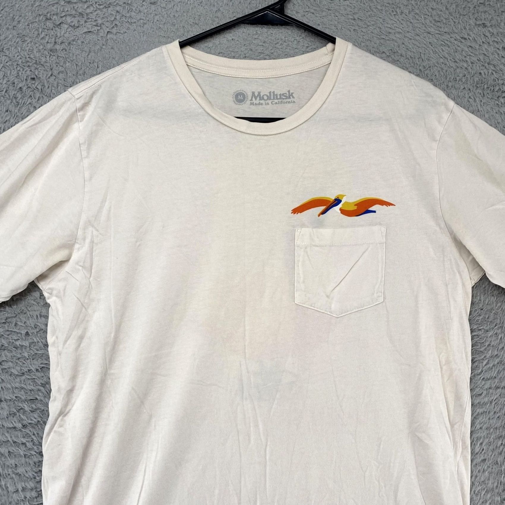 Vintage Mollusk Shirt Mens Medium White Pelican Graphic Tee California Surf Beach Summer Size US M / EU 48-50 / 2 - 4 Thumbnail