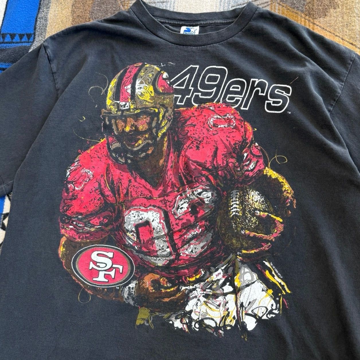 Starter VINTAGE Starter San Francisco 49ers NFL Football T-Shirt XL Men Black Crew Neck Short Sleeve 90s Sports Made In USA Size US XL / EU 56 / 4 - 3 Thumbnail