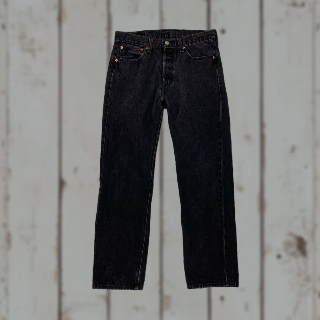 Levi's Levi's Jeans 501 Straight Button Fly Denim Black 30x30 Mens Regular Mid Rise 5-Pocket American Cowboy Modern Vintage No Size US 30 / EU 46 - 1 Thumbnail