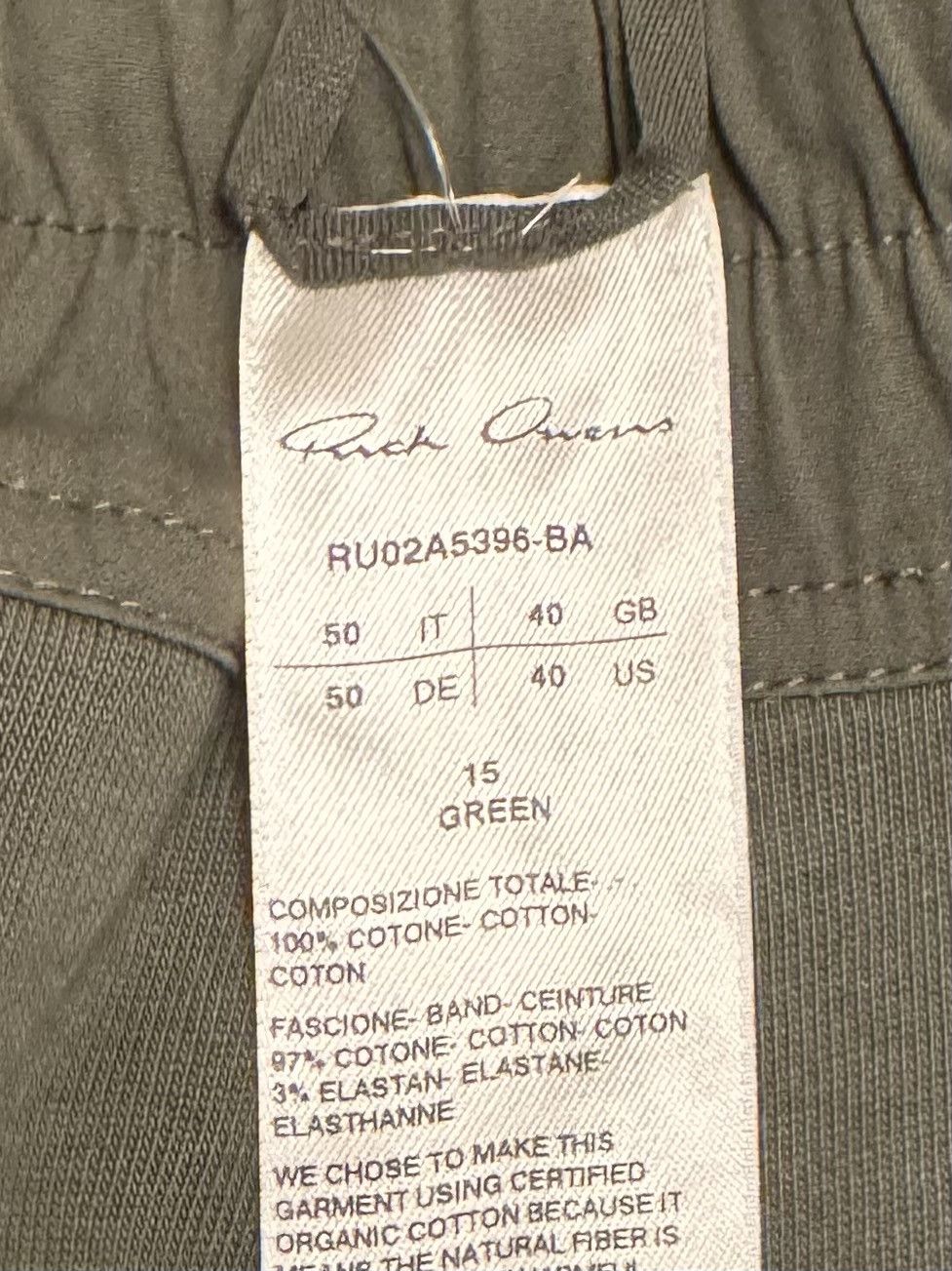 Rick Owens Rick Owens Green Mastodon Cargo Jogger Gethsemane FW21 Size US 34 / EU 50 - 3 Thumbnail