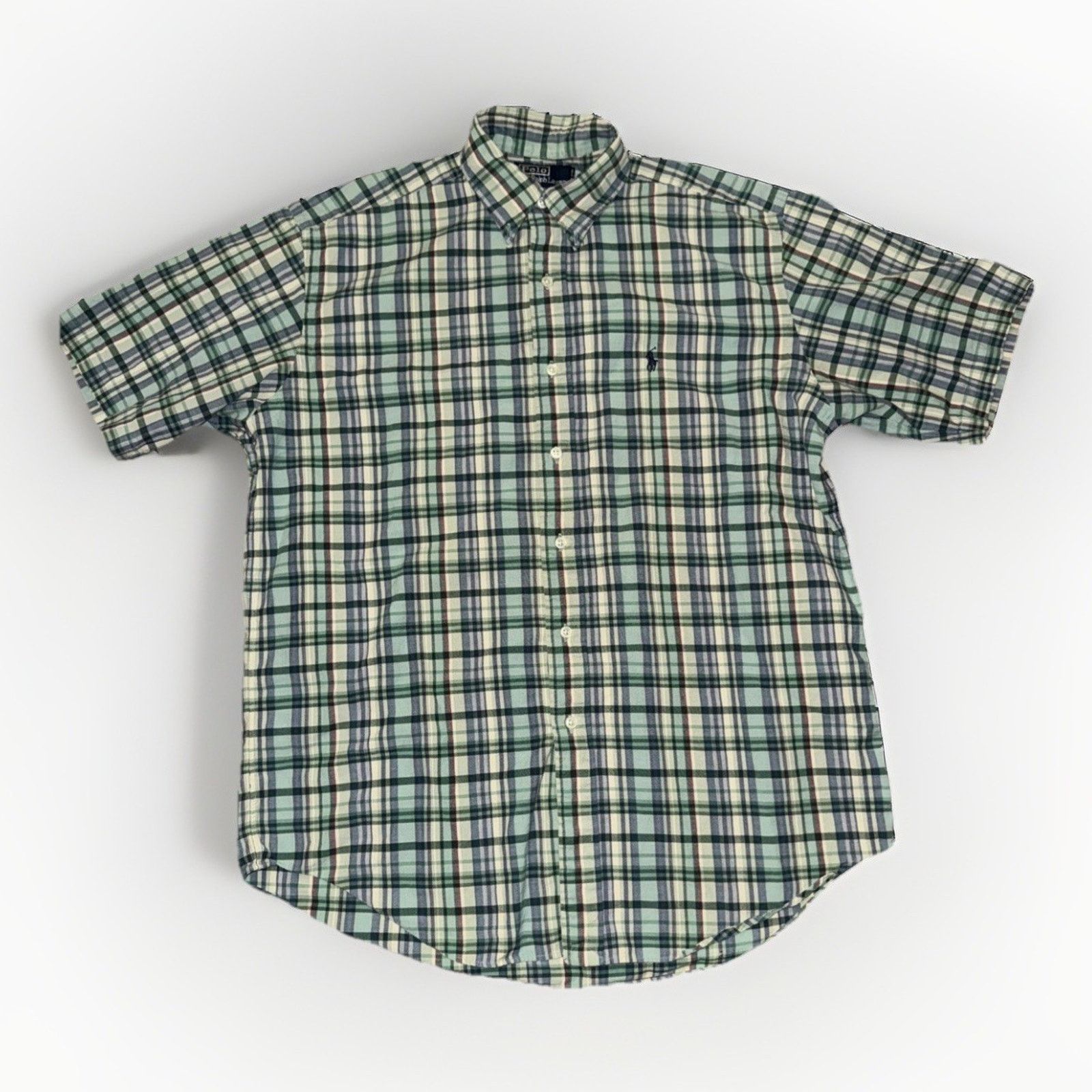 Polo Ralph Lauren × Vintage Polo Ralph Lauren Blake Plaid Short Sleeve Shirt Green M Size US M / EU 48-50 / 2 - 1 Thumbnail