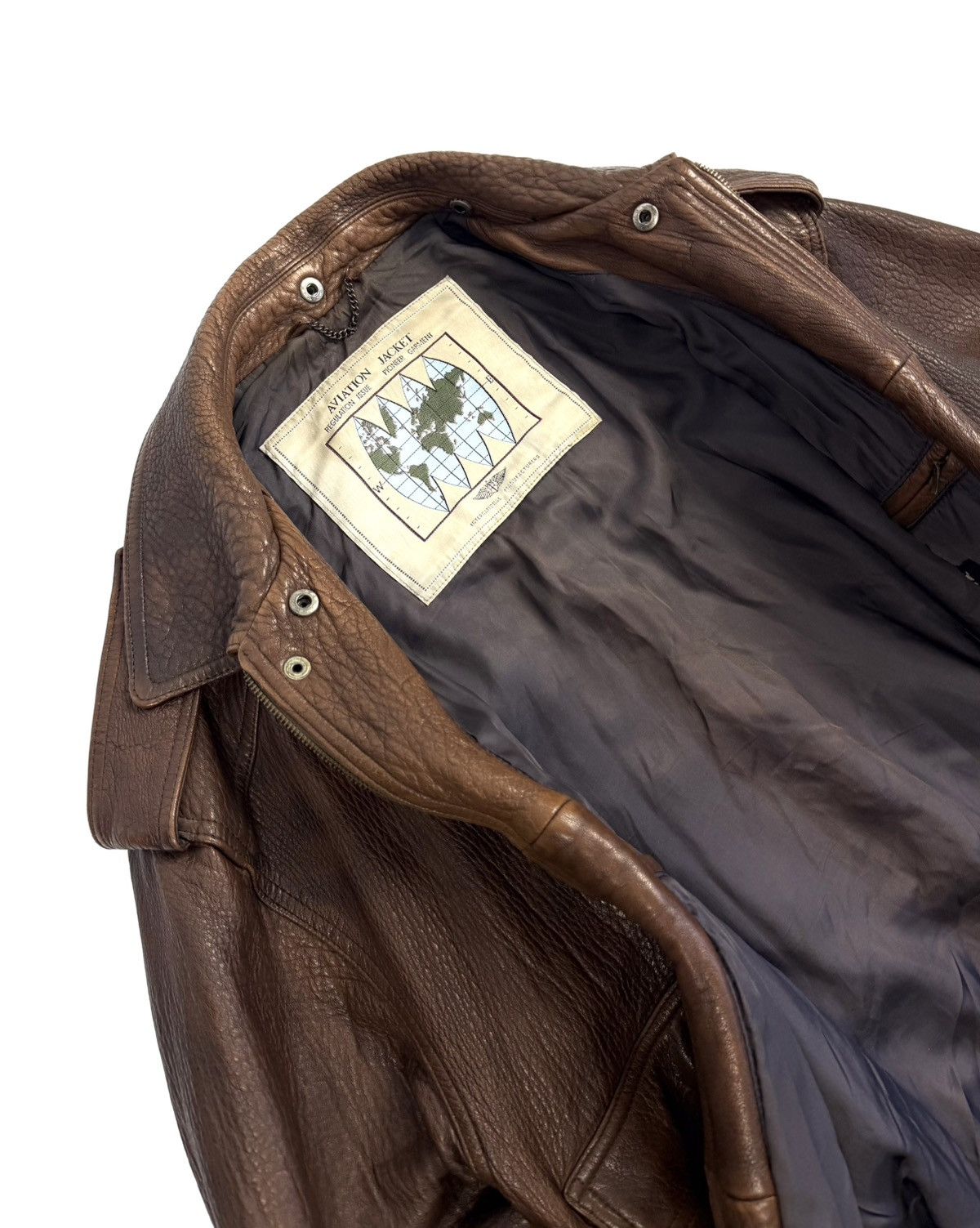 Japanese Brand St Michael Vintage Leather Aviation Bomber Jacket Japanese Size US L / EU 52-54 / 3 - 16 Thumbnail