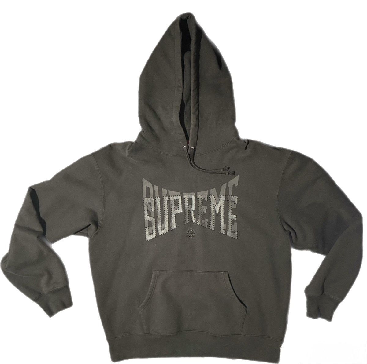 Supreme Supreme Rhinestone Shadow Hooded Sweatshirt 'Black' | Grailed