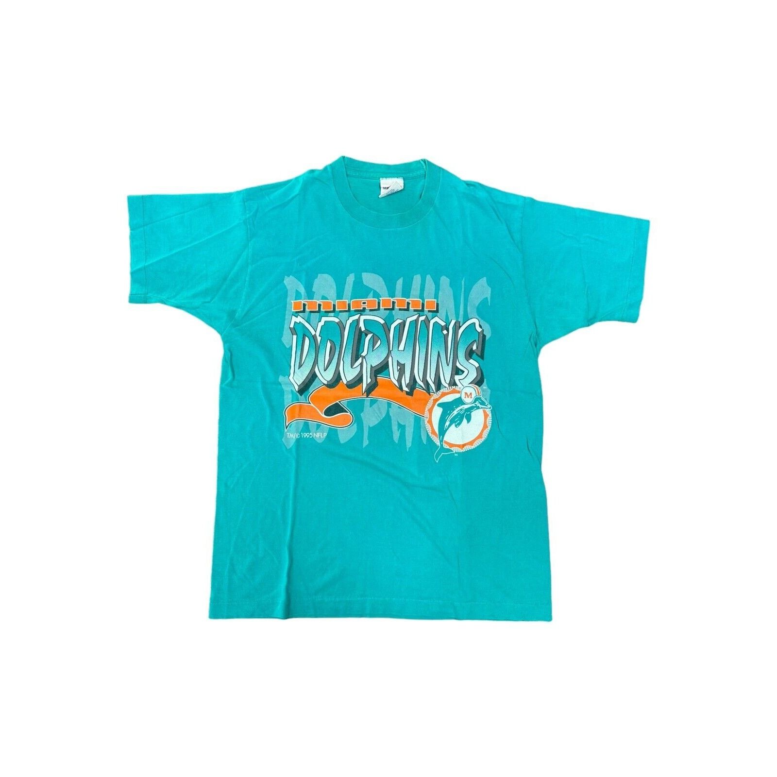 NFL Vintage 90s Miami Dolphins Old Logo T-Shirt Size Large 1995 Size US L / EU 52-54 / 3 - 1 Thumbnail