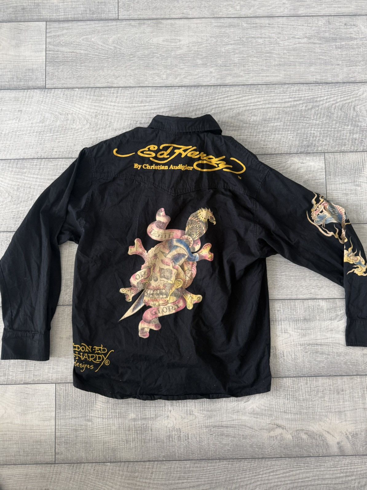 Ed Hardy Death Or Glory Ed Hardy Button Up Size US XL / EU 56 / 4 - 1 Thumbnail