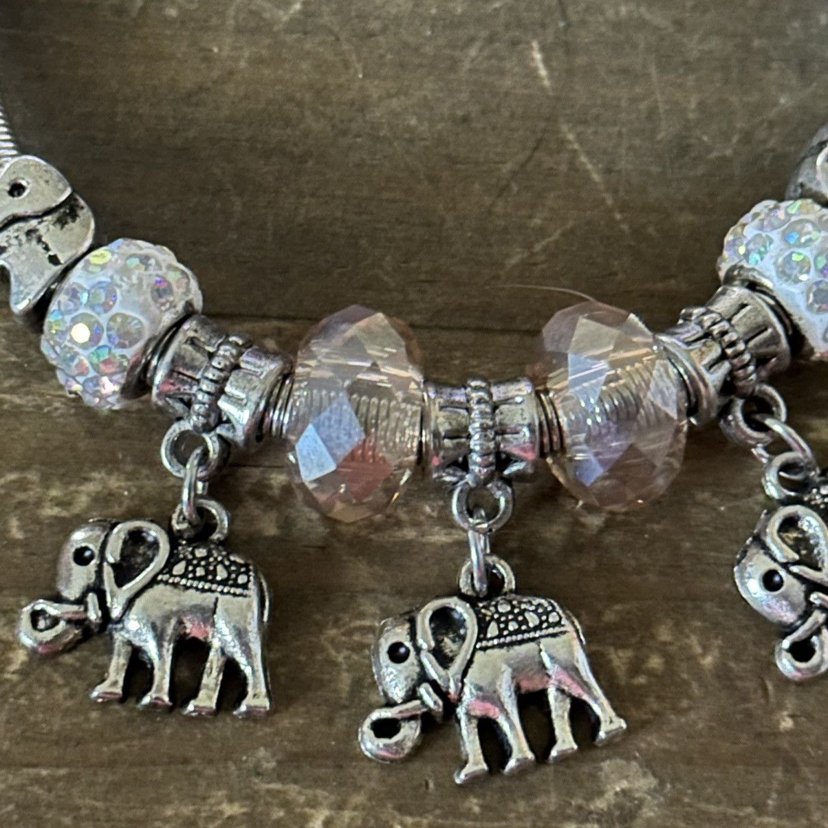 Other Silver tone elephant sliding charm bracelet Size ONE SIZE - 4 Thumbnail