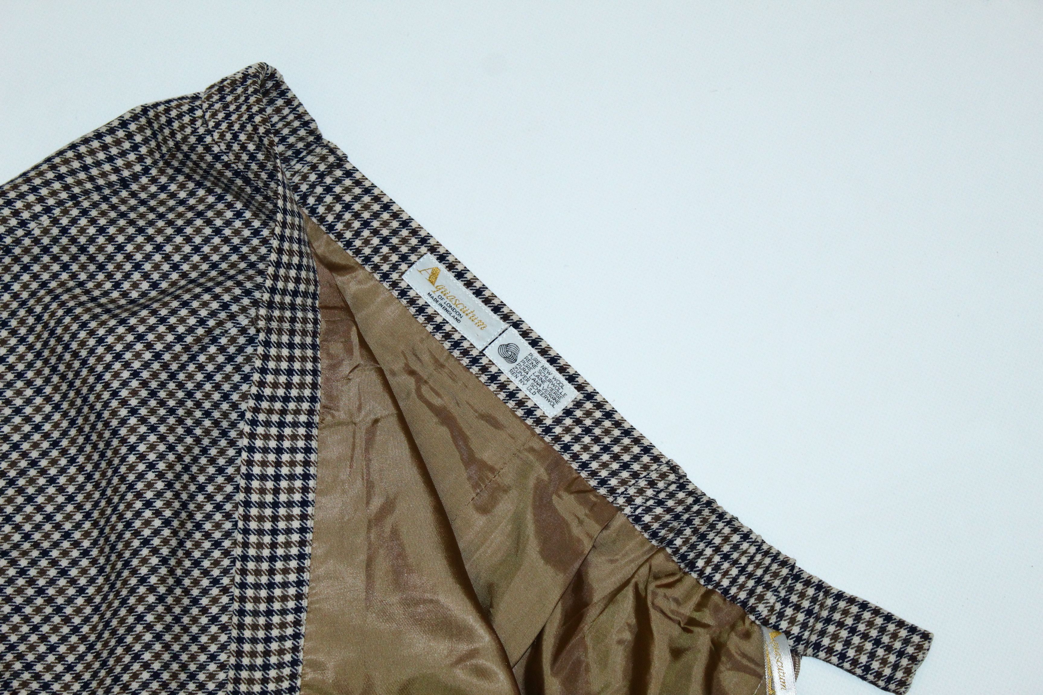Aquascutum VTG Aquascutum York Club Checker Wool Trapeze Skirt Size 34" / US 12 / IT 48 - 7 Thumbnail