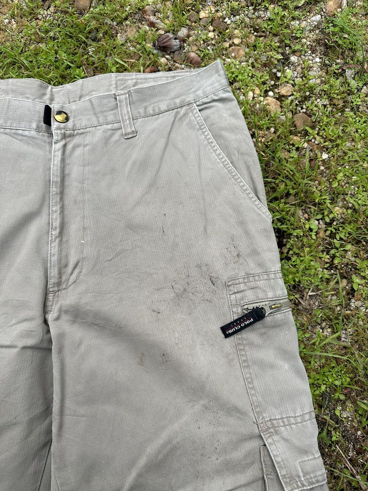 5351 POUR LES HOMMES BAGGY POLO CLUB TROUSERS RIPSTOP MULTIPOCKET DIRTY PANTS Size US 33 - 5 Thumbnail