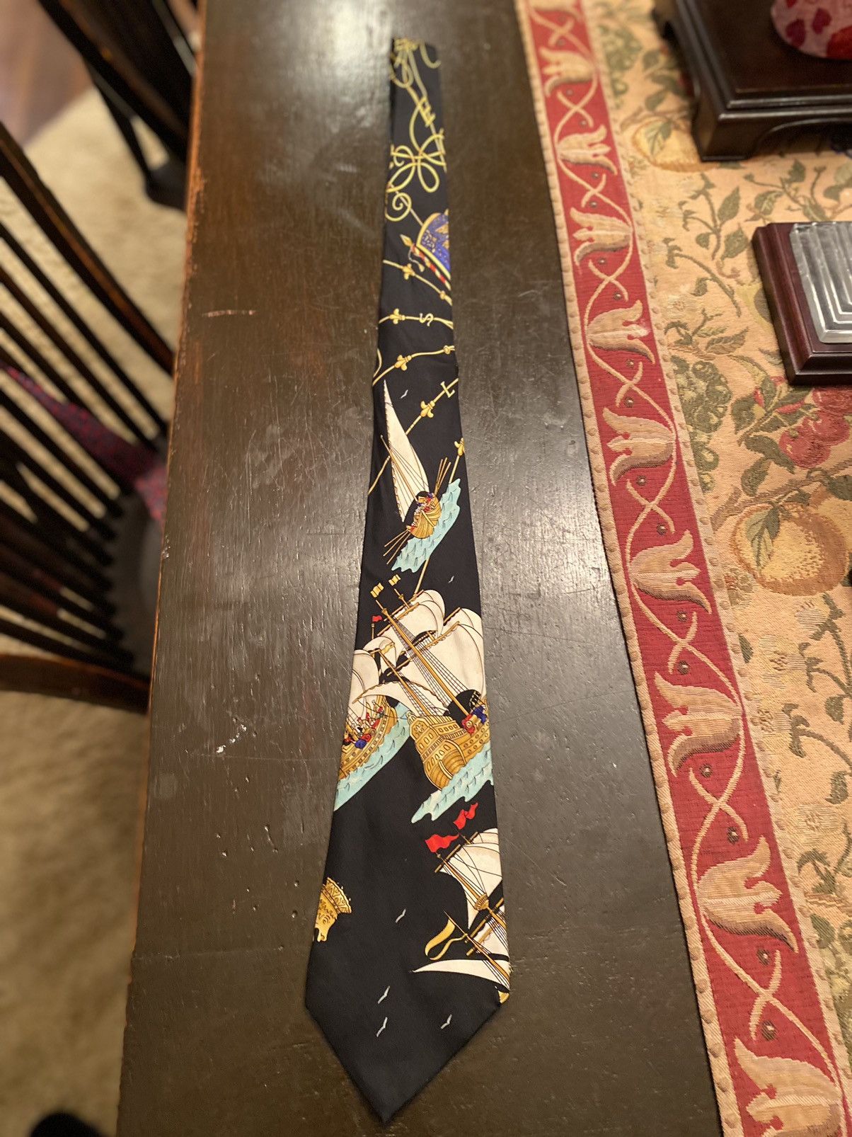 image of Stunning Hermes Dramatic Tie in Black, Men's
