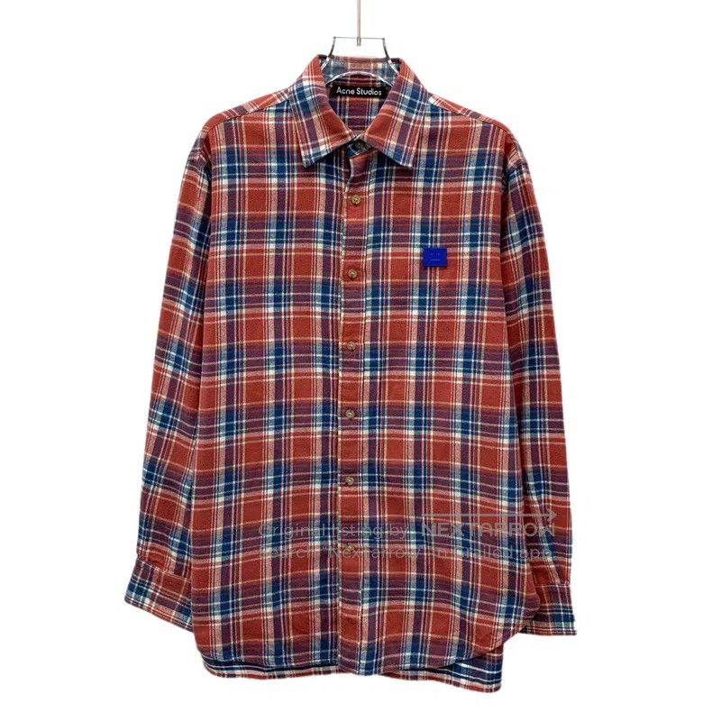 Acne Studios Acne Studios Red Plaid Smile Embroidered Cotton Lapel Sing Size US XXS / EU 40 - 1 Thumbnail