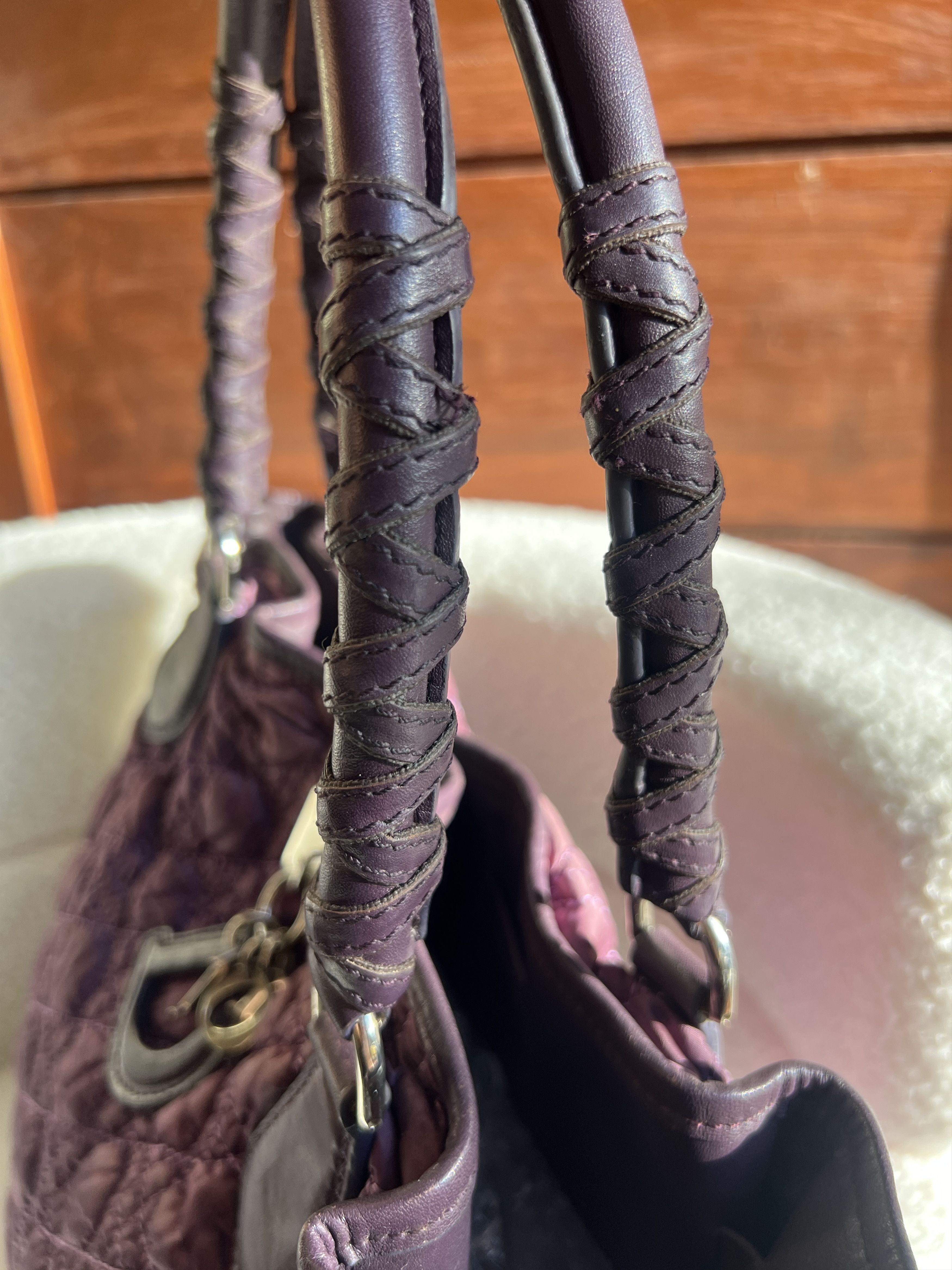Dior Dior Cannage Quilted Nylon Handbag Size ONE SIZE - 13 Thumbnail